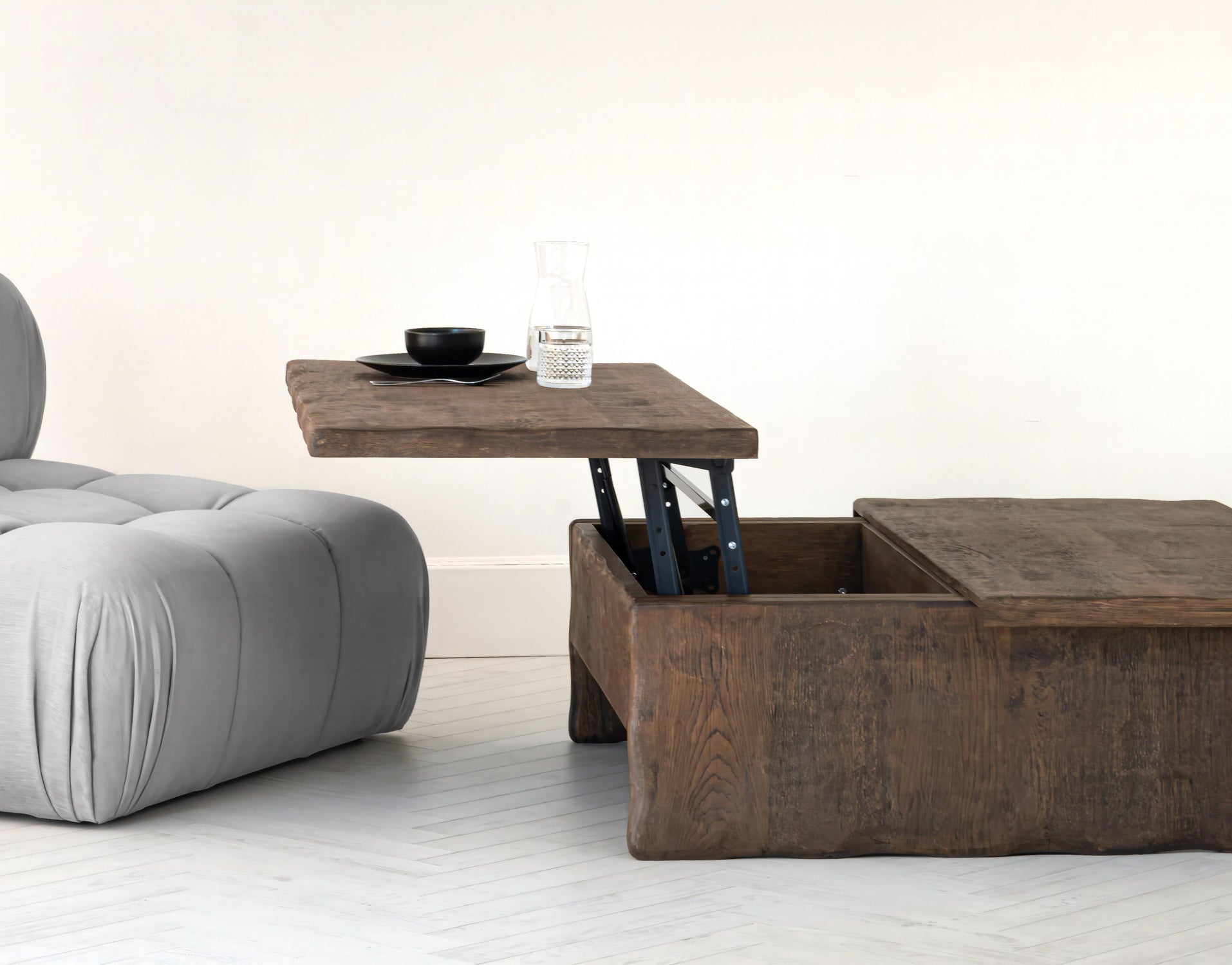 Ahşap Sandıklı Eskitme Sehpa