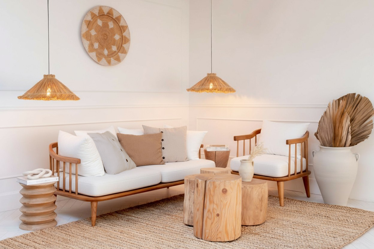 Minderli Tekli Ahşap Koltuk