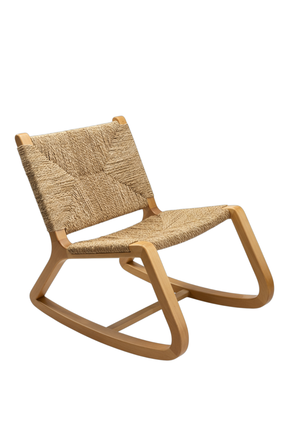 Hasırlı Ahşap Sallanan Koltuk