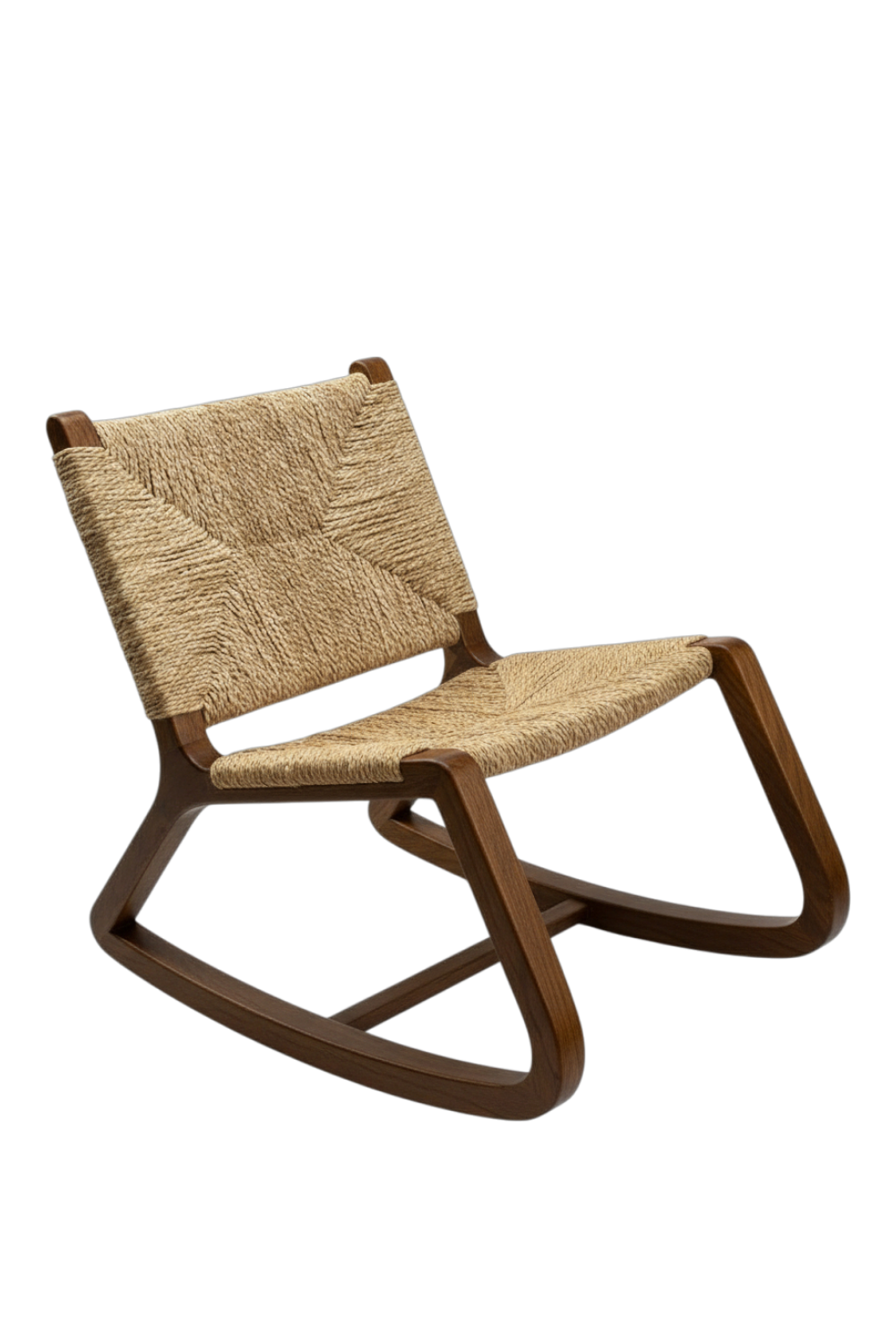 Hasırlı Ahşap Sallanan Koltuk