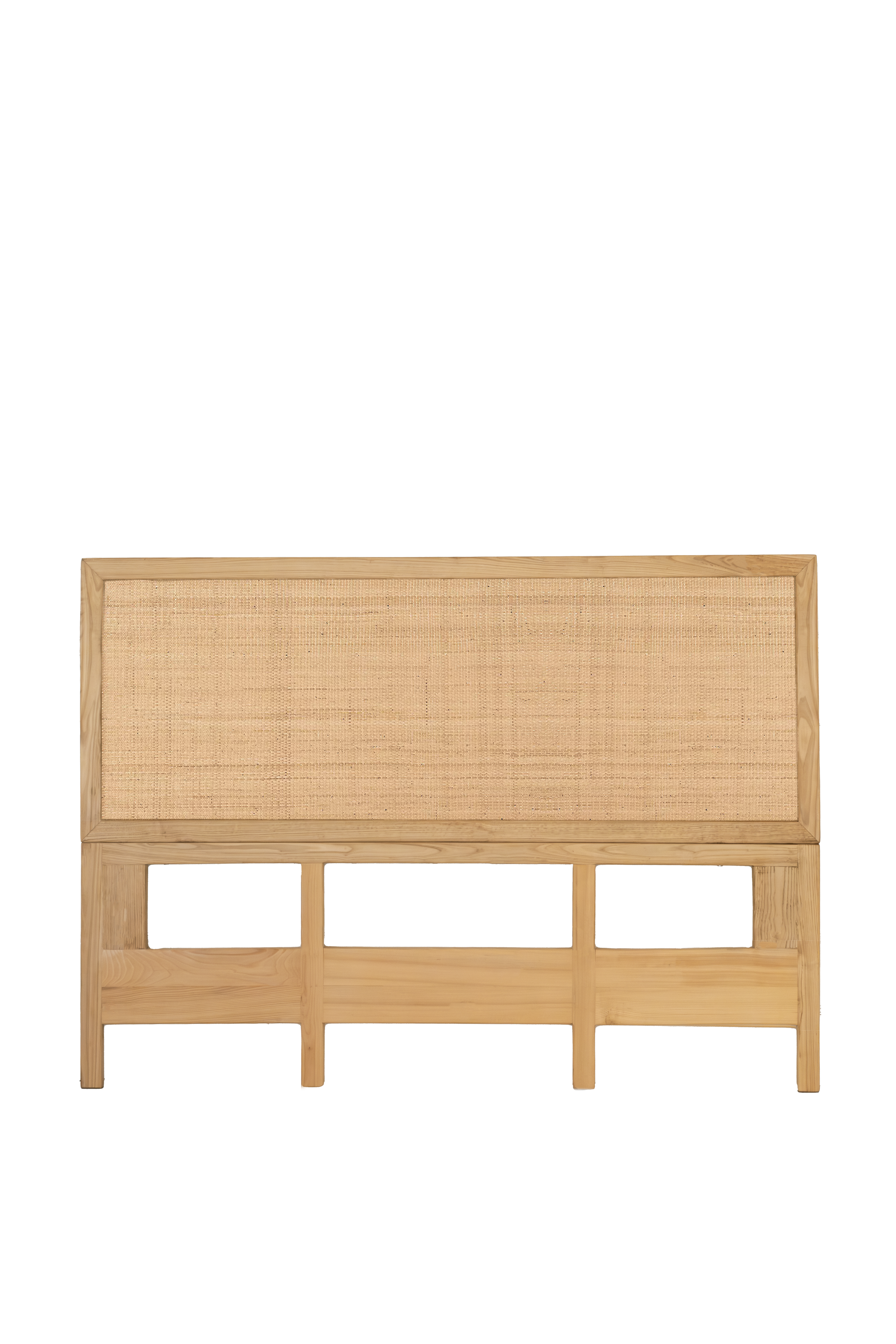 Hasırlı Ahşap Yatak Başlığı