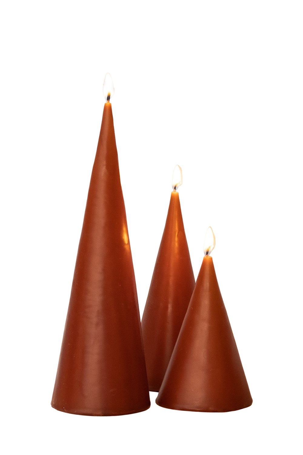 3'lü Konik Mum - Tarçın