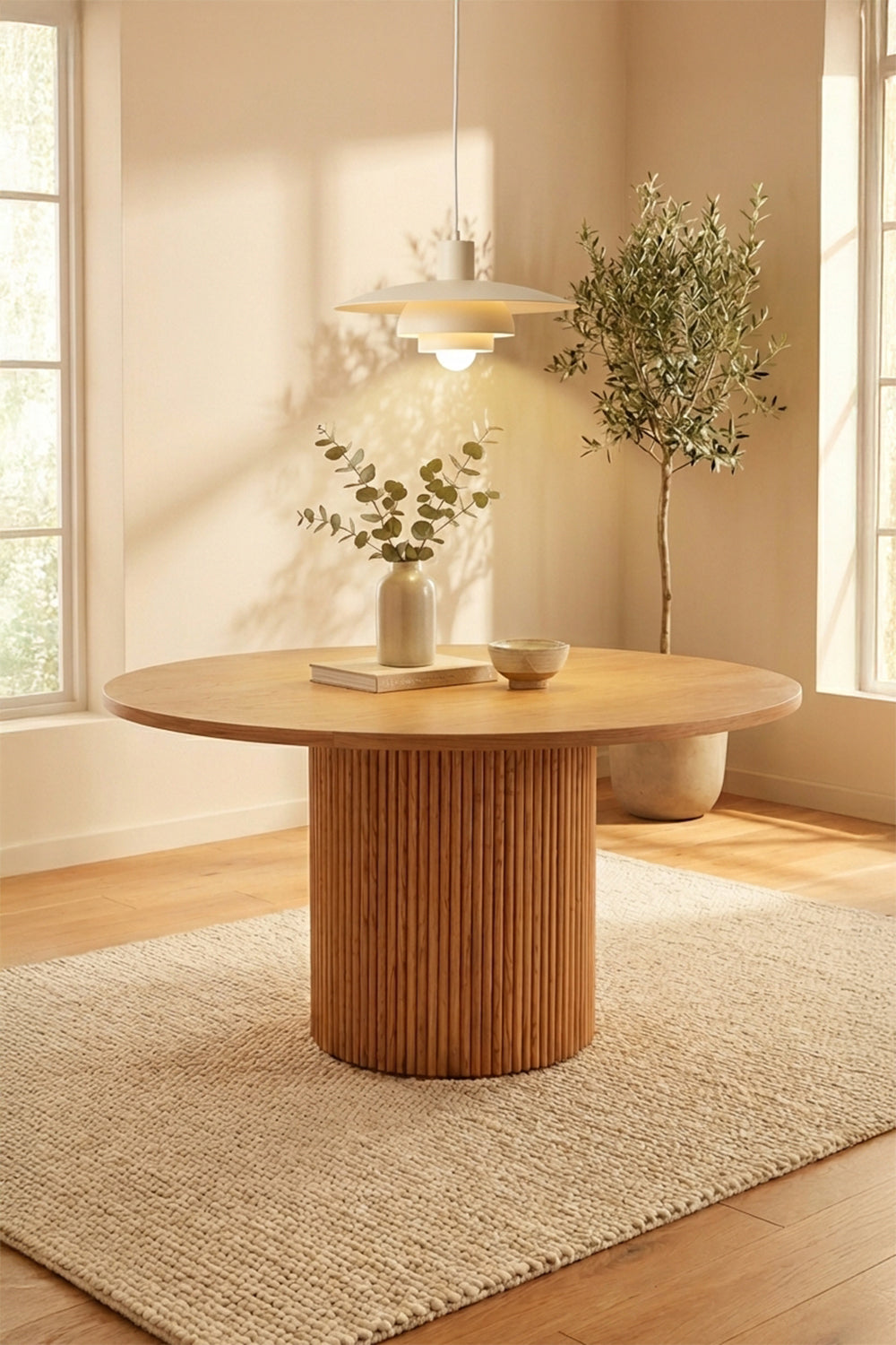 Ahşap Yuvarlak Yemek Masası