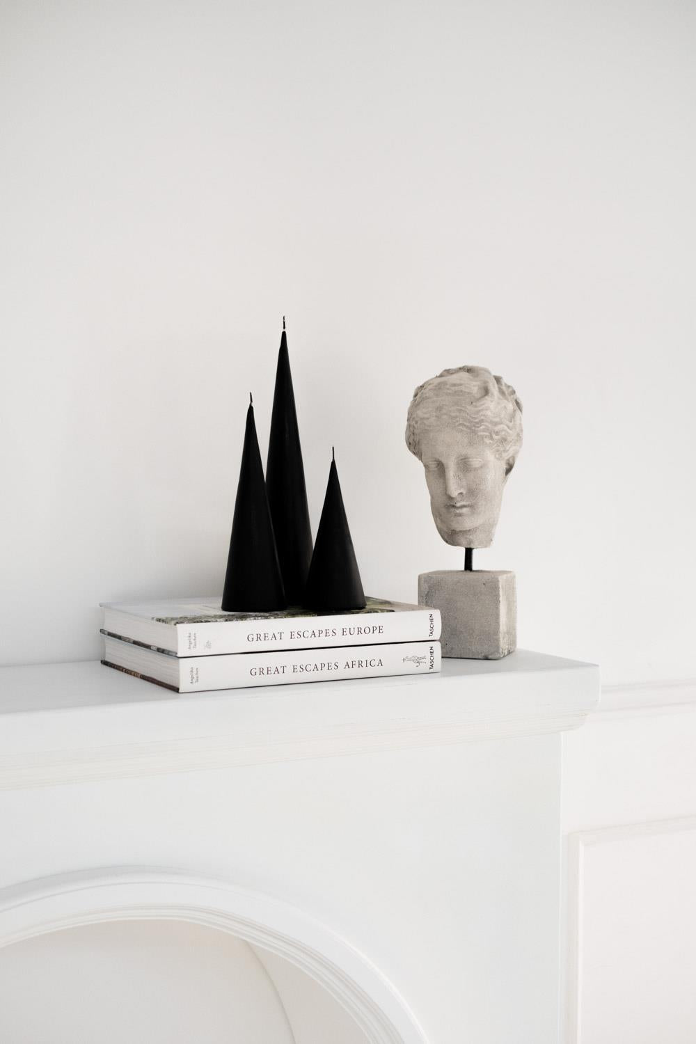 3'lü Konik Mum - Siyah