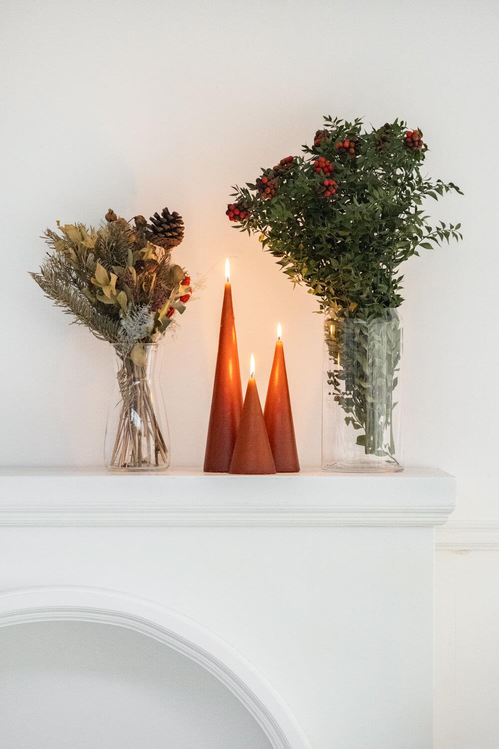 3'lü Konik Mum - Tarçın