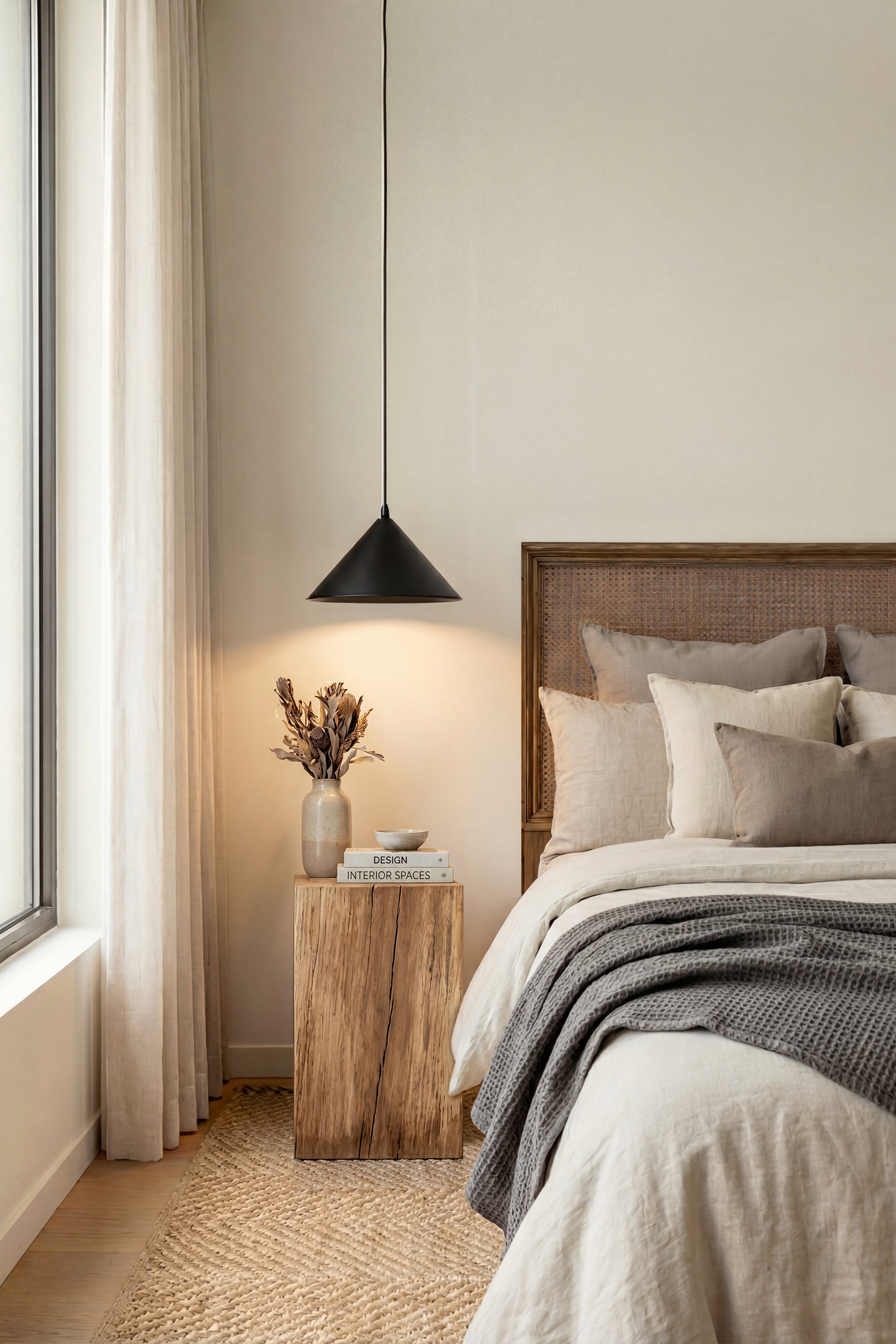 Hazeranlı Ahşap Yatak Başlığı