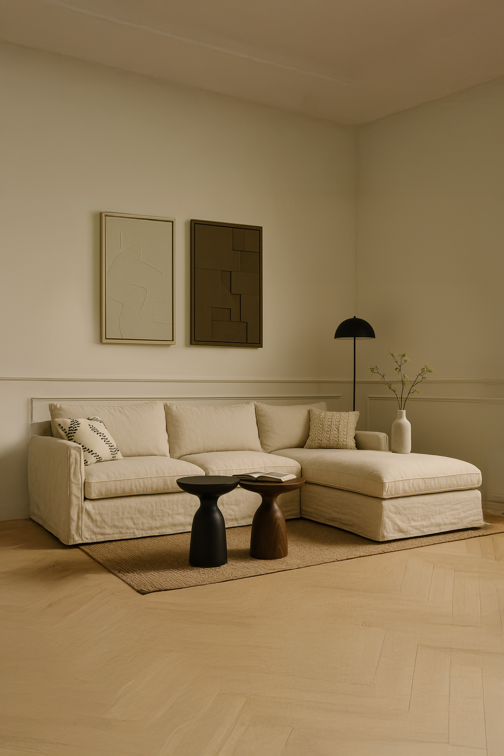 Keten Kılıflı Modüler L Koltuk