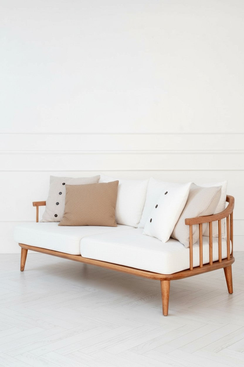 Minderli İkili Ahşap Koltuk