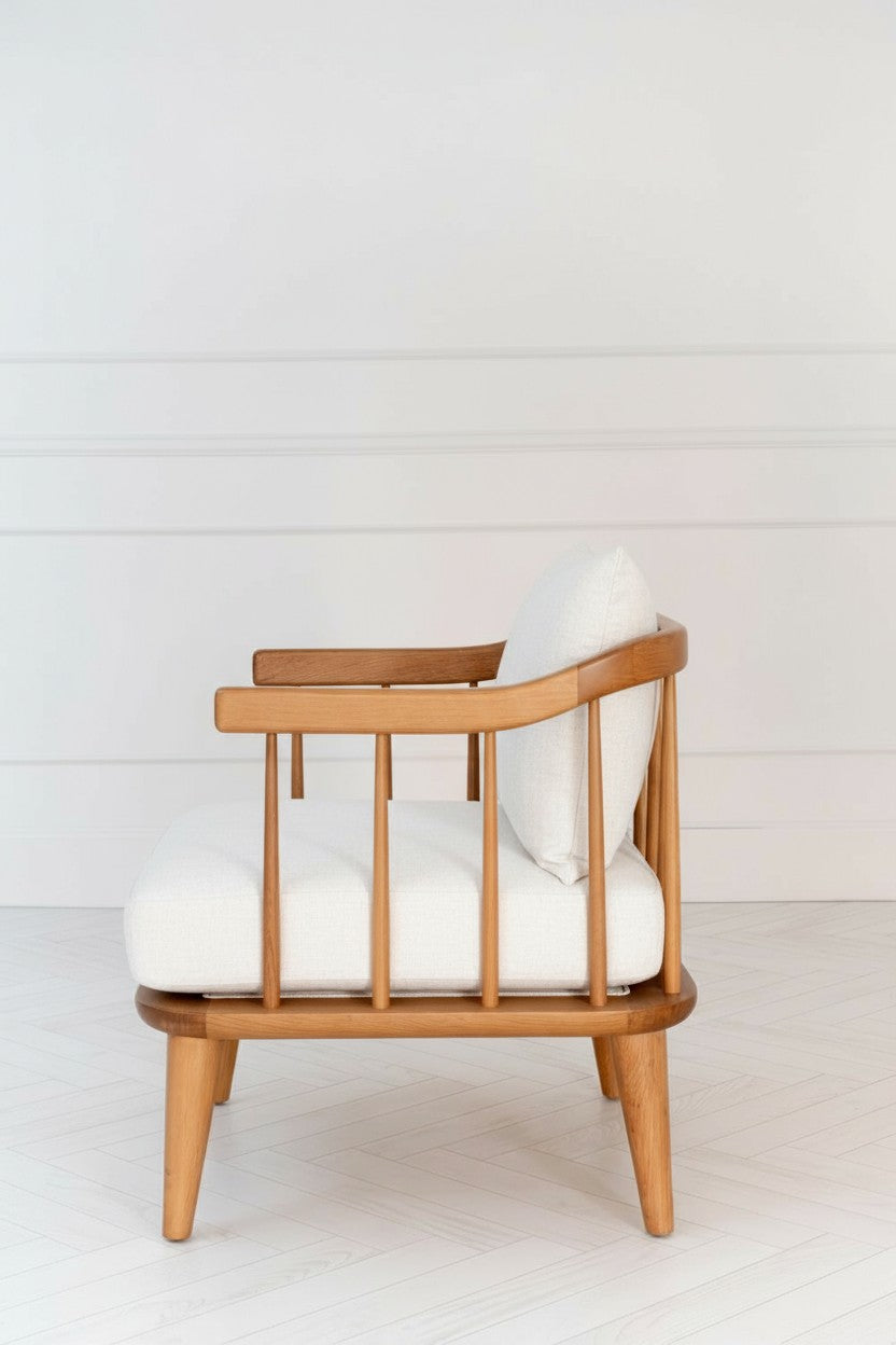 Minderli Tekli Ahşap Koltuk