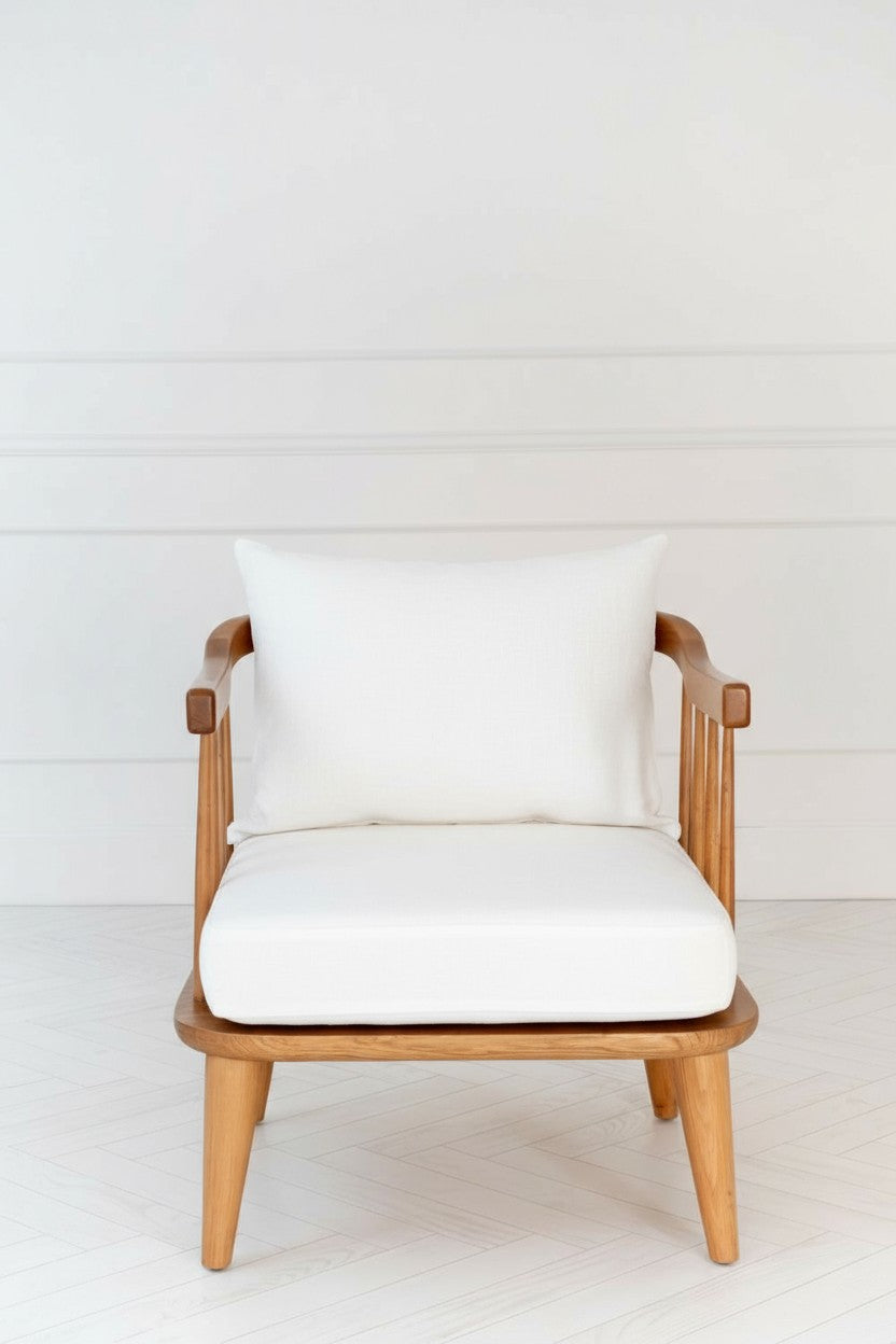 Minderli Tekli Ahşap Koltuk