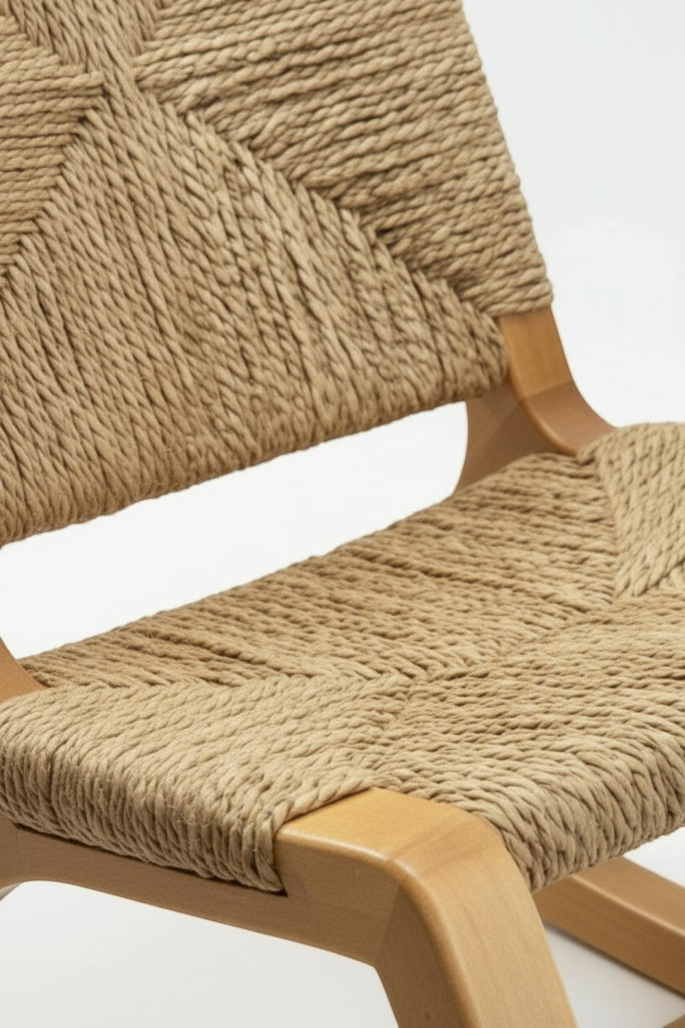 Hasırlı Ahşap Sallanan Koltuk