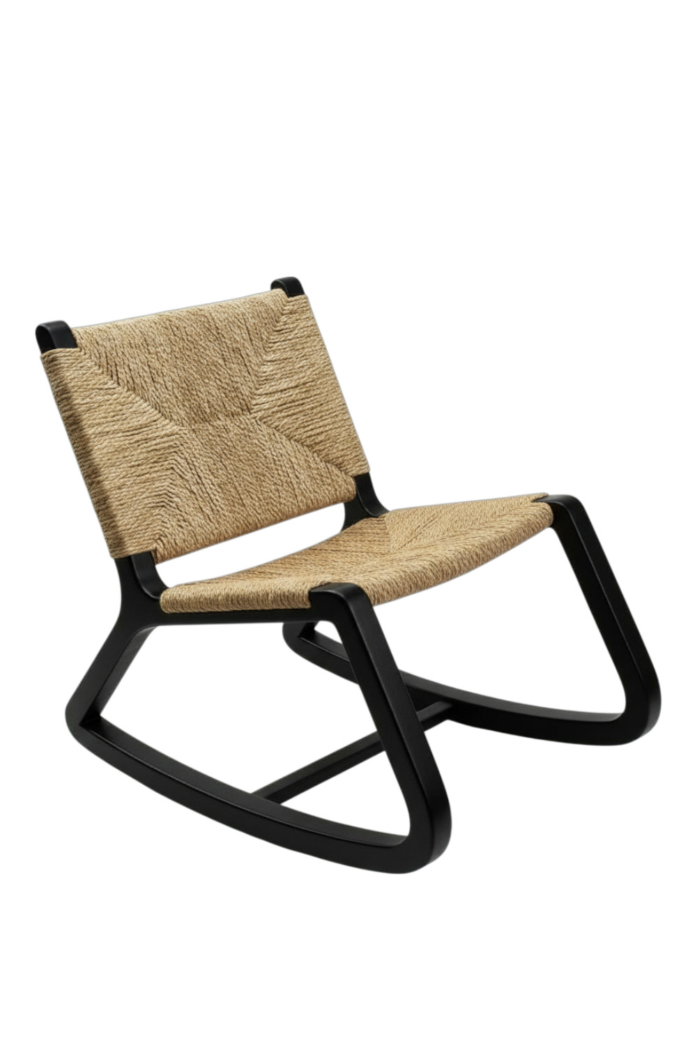 Hasırlı Ahşap Sallanan Koltuk