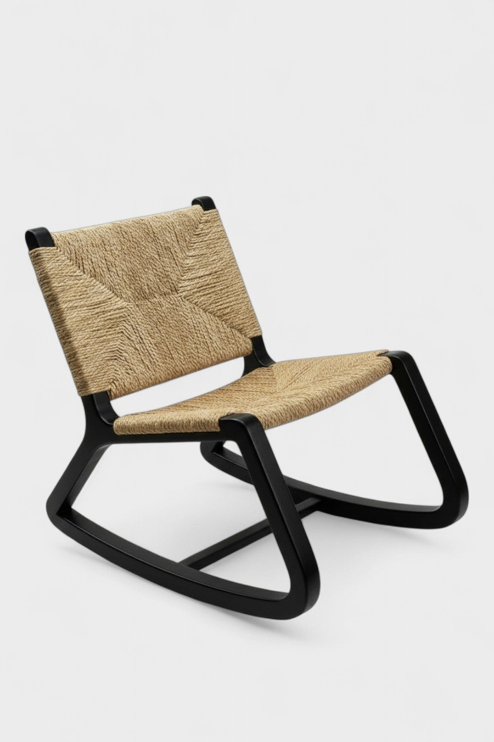 Hasırlı Ahşap Sallanan Koltuk