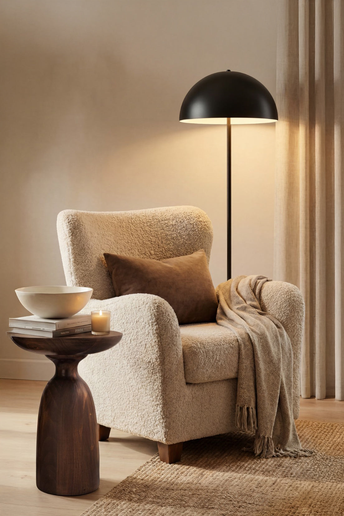 Mantar Şapkalı Metal Lambader